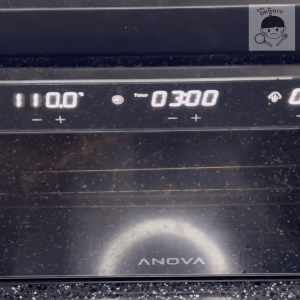 オーブン温度を110度、時間を3時間に設定した様子