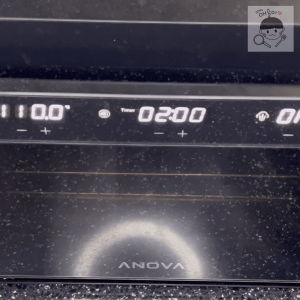 オーブンを110度で2時間設定した様子