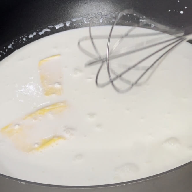 With butter added