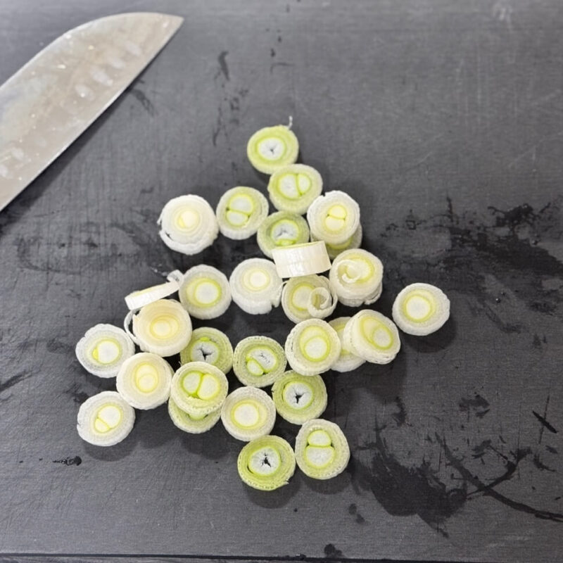 Preparing to slice and dice scallions
