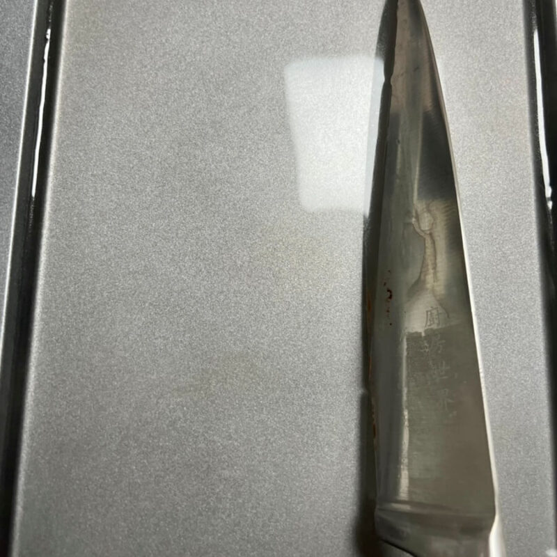 Warming the blade with warm water