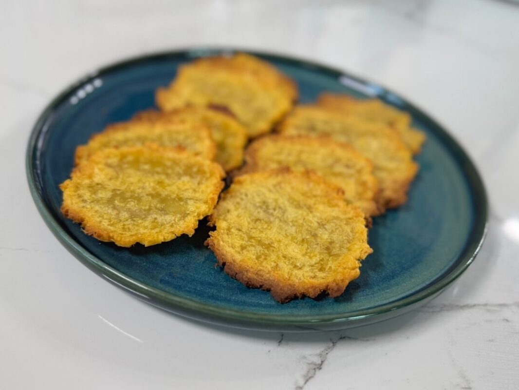 The finished sweet potato chip recipe
