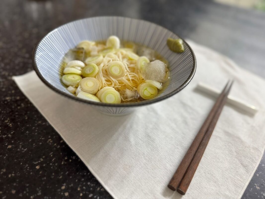 The finished cold somen recipe