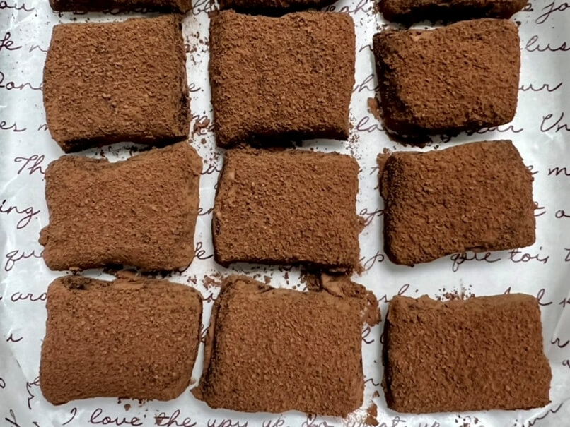 パヴェチョコレートレシピを完成させた様子