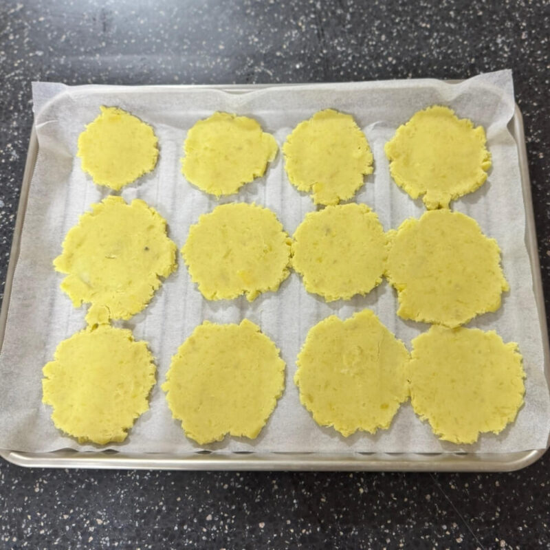 The finished shape of the dough