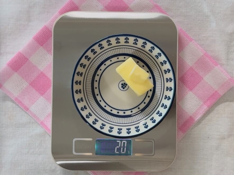Weighing unsalted butter