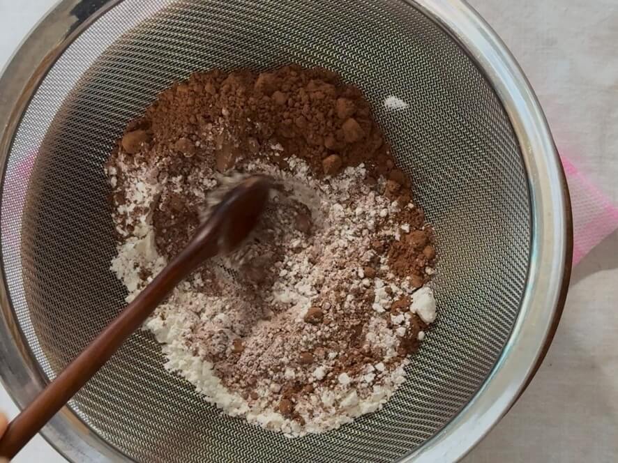 Sifting flour