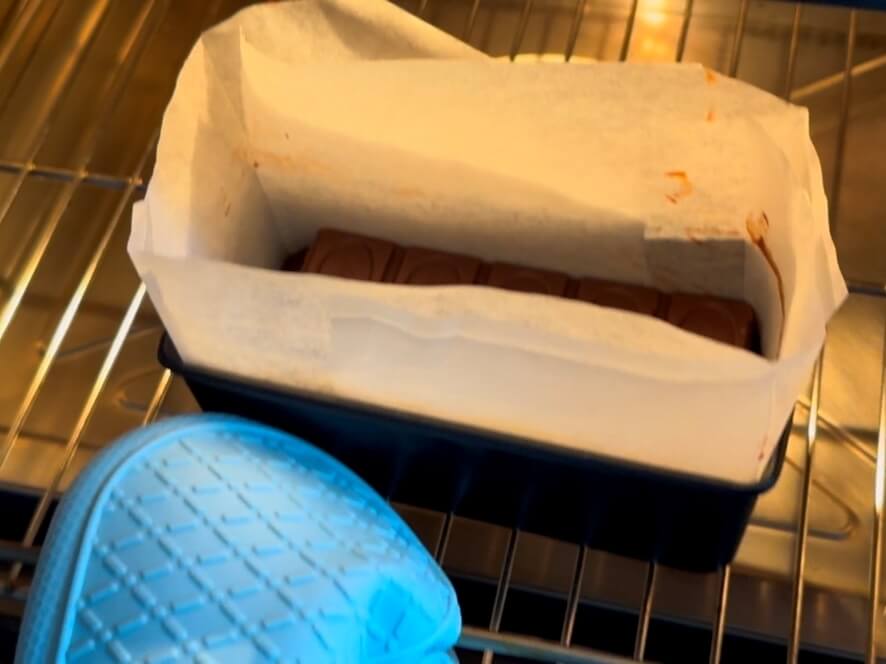 Placing the dough in the oven