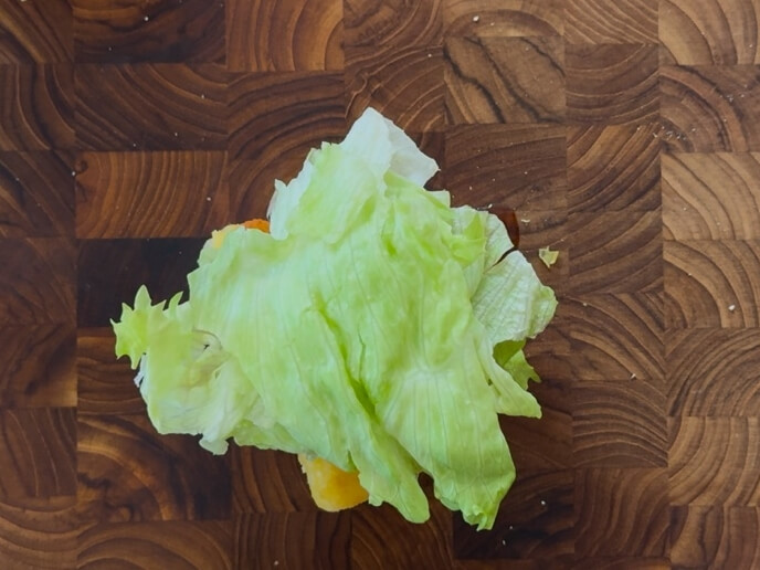 양상추를 올린 모습