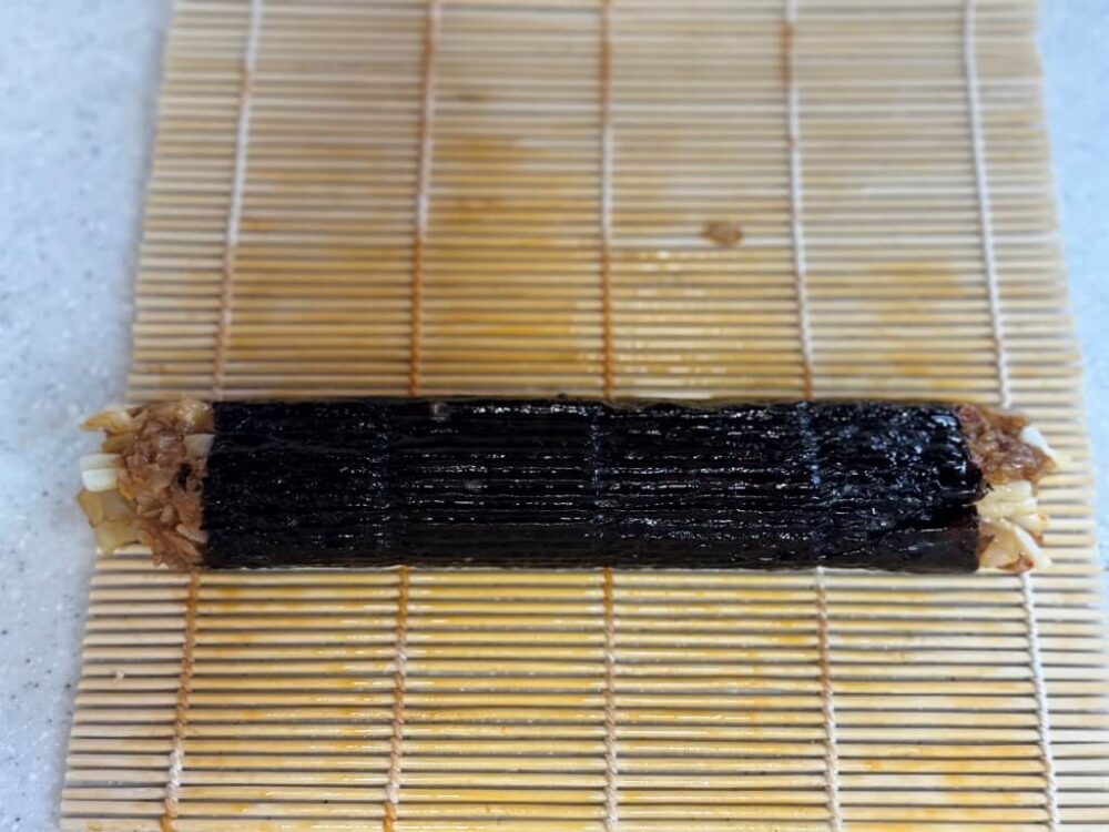 海苔巻きがしっかり乾いた様子