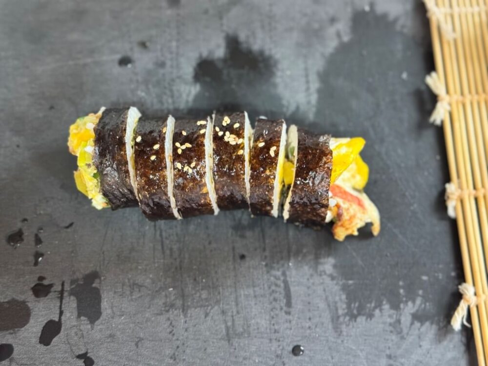Kimchi cortado a cuchillo