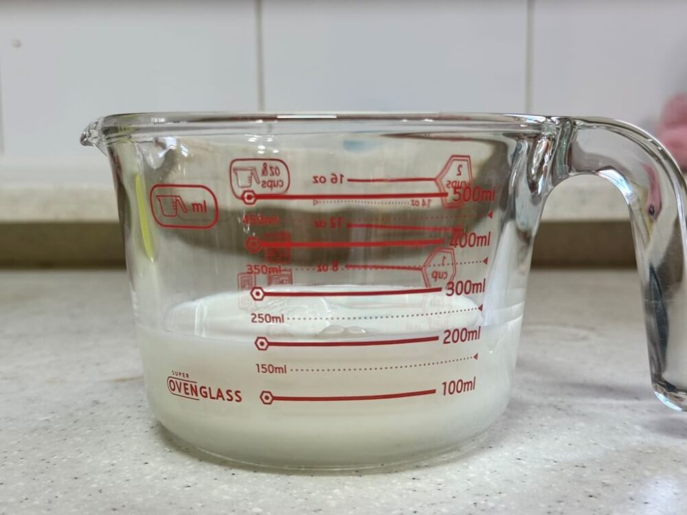 With an additional 100 ml of milk