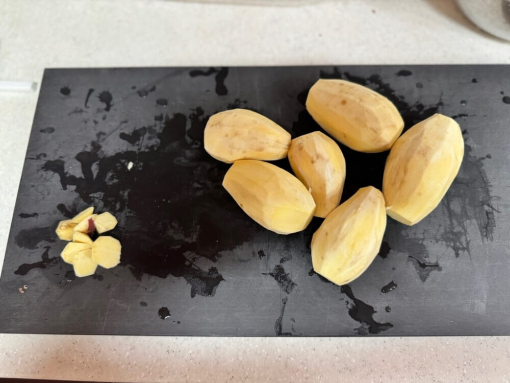 Sweet potato peeled and cut at both ends