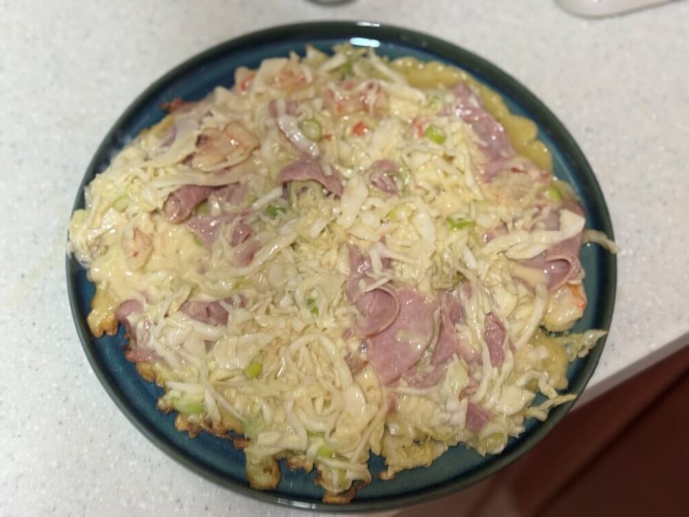 Okonomiyaki on a plate