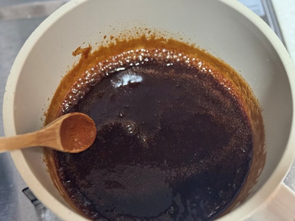 The finished teriyaki sauce
