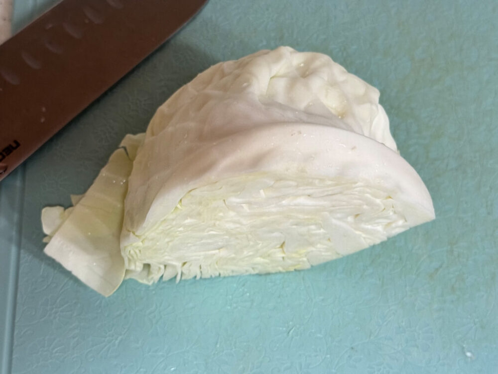 What a quarter of a cabbage looks like