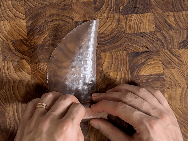 Drinking spam one more time on the leftover rice paper.