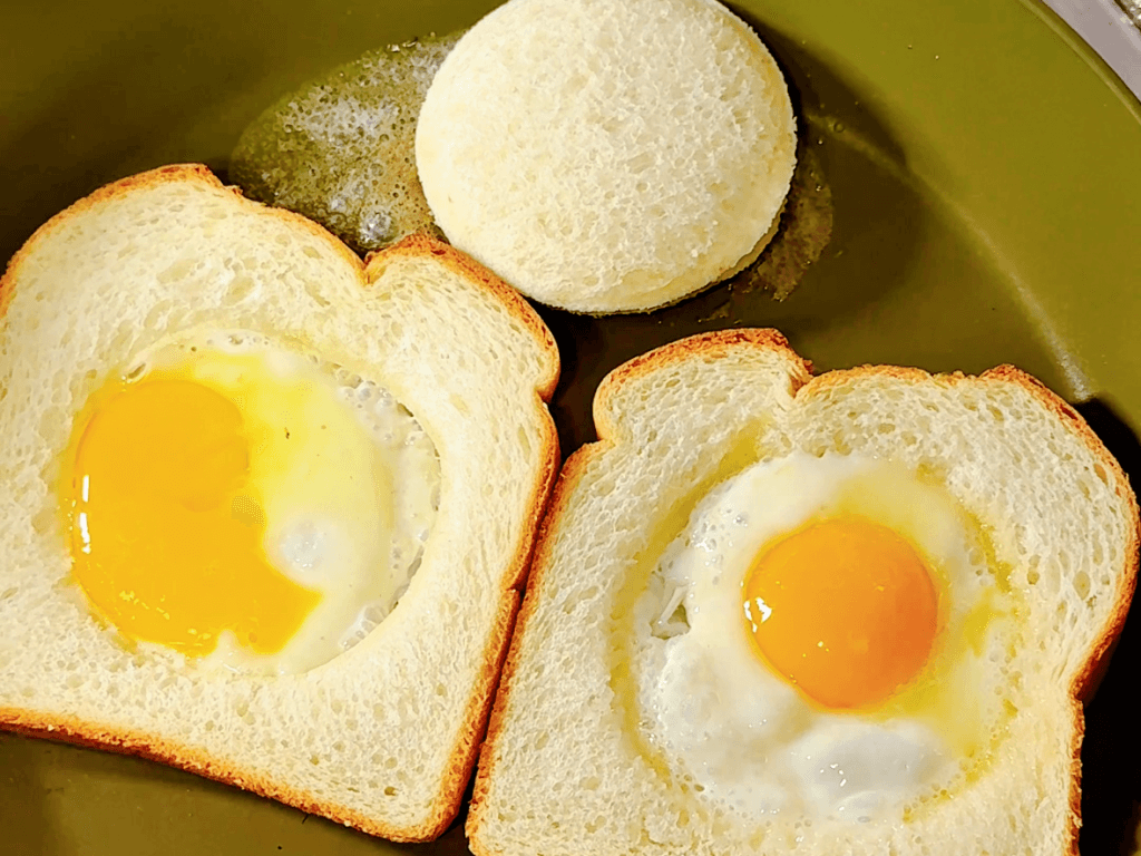 Easy Eggs in Toast and PB&J Sandwich Recipe