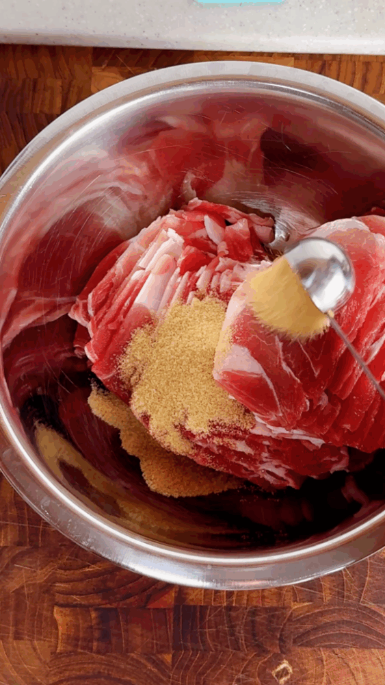 Adding sugar to the pork tenderloin
