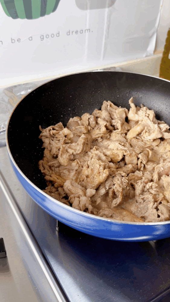 The pork has turned all gray in color