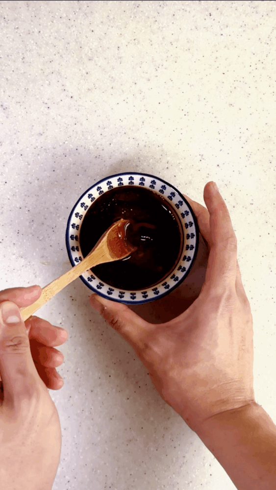 Mixing the miso sauce