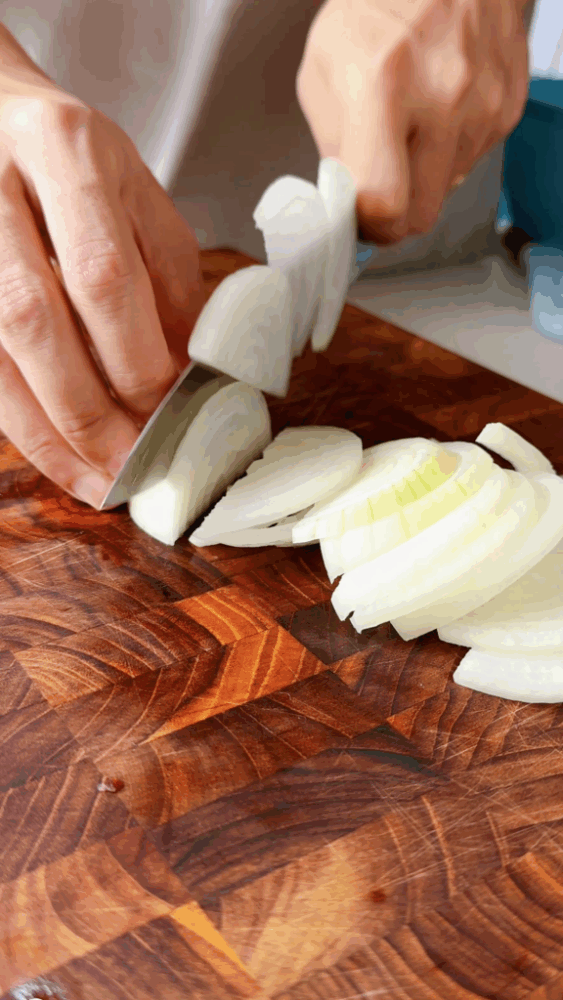 Chopping an onion
